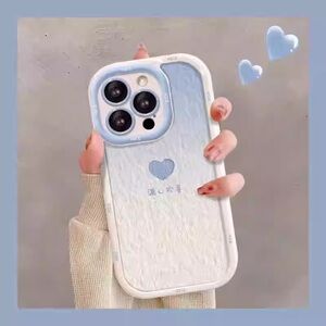 Blue and White Heart Design Phone Case